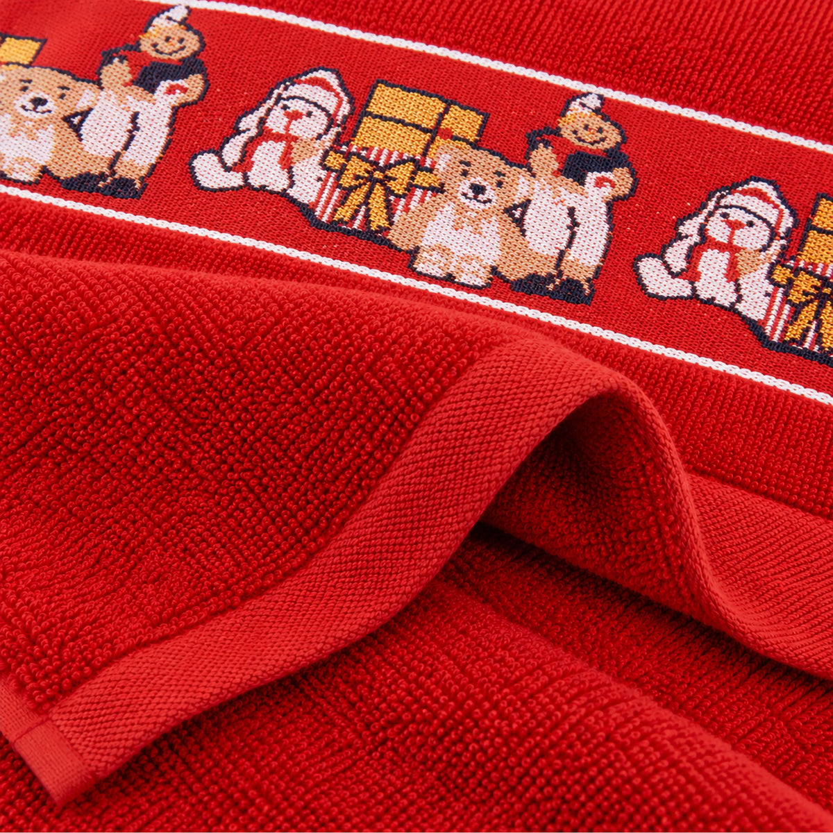 Set Asciugamani Natalizi 1+1 Viso e Ospite in Spugna Cotone Decoro Natale 7184