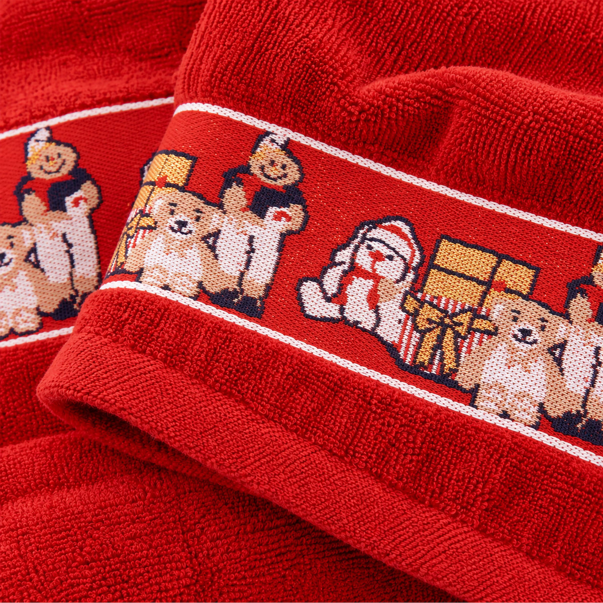 Set Asciugamani Natalizi 1+1 Viso e Ospite in Spugna Cotone Decoro Natale 7184