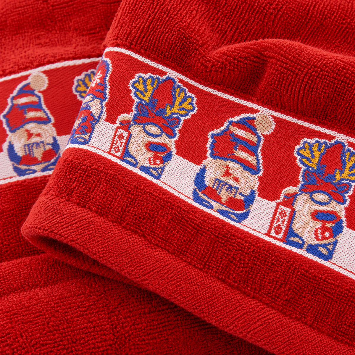 Set Asciugamani Natalizi 1+1 Viso e Ospite in Spugna Cotone Decoro Natale 7184